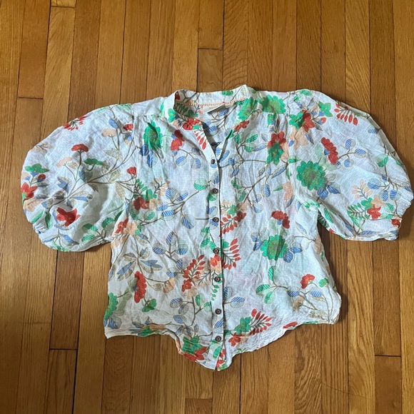 Maeve Fun Multicolor Floral Blouse Anthropologie - Picture 6 of 6